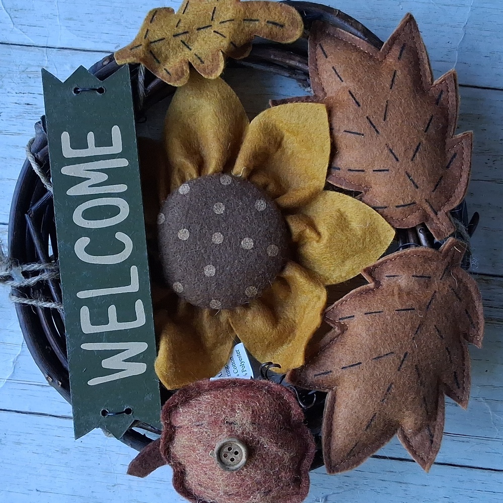 Fall  leaves Sunflower Autumn Thanksgiving Wreath